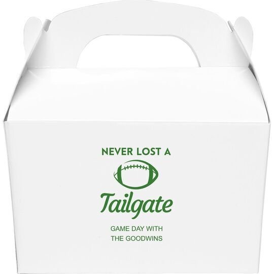Never Lost A Tailgate Gable Favor Boxes